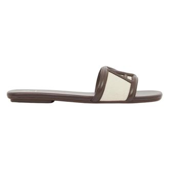 A|X Armani Exchange Sliders, female, Brown, Size: 10 US Logo Pantoletten