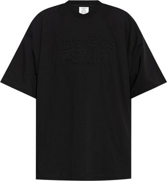 VETEMENTS logo-embossed T-shirt - men - Cotton - M - Black