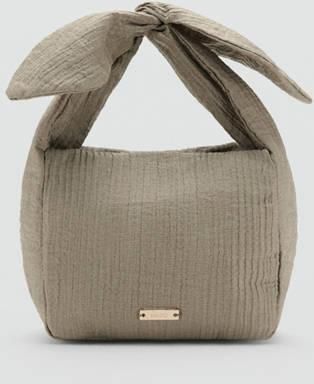 Mango Borsa mano bambula fiocco grigio medio - Donna - Taglia unica - MANGO