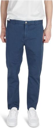 Pantaloni Torino Blauwe microcheck broek voor mannen - Heren - Chinos - Blauw - W33 - Katoen - Broeken