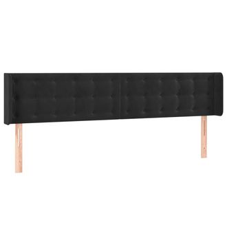 vidaXL Testiera Ad Orecchio Nera 163x16x78/88 Cm In Velluto - Vidaxl