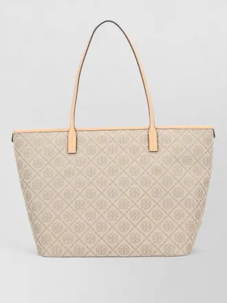 Tory Burch monogram tote bag structured silhouette handles