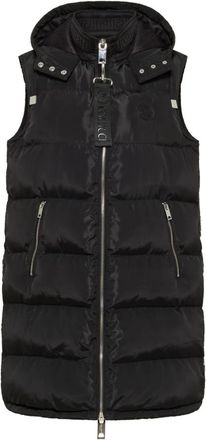 Carlo Colucci DAuria Lange Vest - Dames - Bodywarmers - Zwart - L - Polyester - Jassen