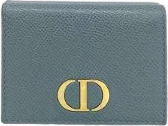 Dior Pre-owned 30 Montaigne Leder Trifold Portemonnee - Dames - Vintage Accessoires - Blauw - ONE Size - Leer - Vintage