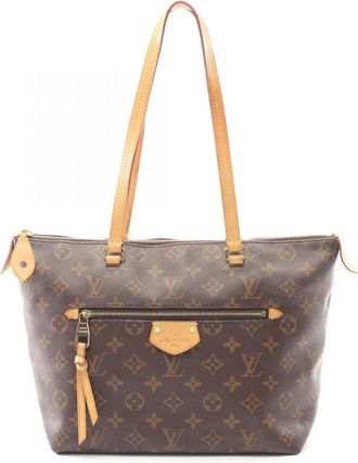 Louis Vuitton Brown Coated Canvas Leather Tote Bag (Pre-Owned)