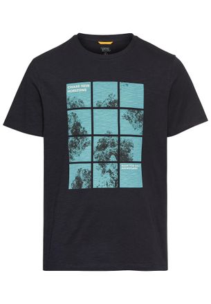 Camel Active T-Shirt CAMEL ACTIVE, Herren, Gr. XL, blau (schwarz navy), Jersey, Obermaterial: 100% Baumwolle, bedruckt, regular fit taillenbedeckt, Rundhals, gerad