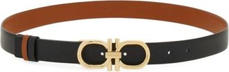 Ferragamo Gancini Leren Riem - Dames - Riemen - Zwart - 95 CM - Leer - Accessoires