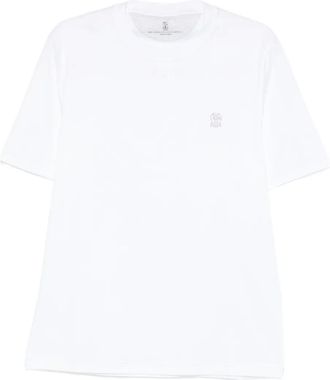 Brunello Cucinelli T-shirt met geborduurd logo - Wit