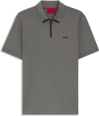 HUGO BOSS Contrast-logo polo shirt in cotton piqu&eacute;