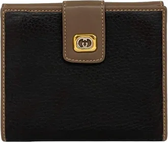 Gucci Black Brown Leather Wallet (Bi-Fold) (Pre-Owned)