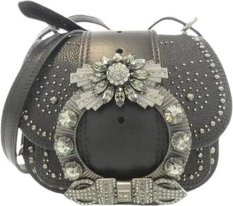 Miu Miu Pre-owned Madras Soft Calf Borsa a Spalla - - Pre-owned - Donna - Nero - ONE SIZE