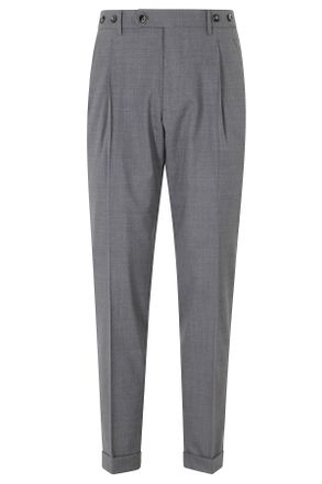 Berwich Smoke Barber Long Darts Turn-Up Wool-Blend Trousers
