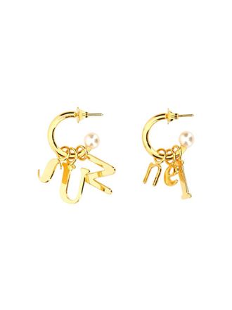 Sunnei Golden Logo Dangler Earrings