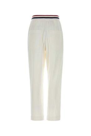Brunello Cucinelli Striped Waistband Cotton-Blend Joggers - White