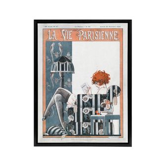 Artery8 La Vie Parisienne The Breviary Framed Canvas Wall Art Print | Size: W24 x H32