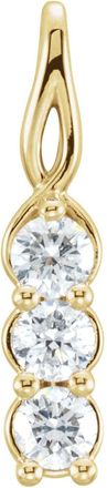 Diamond2Deal 14k Gold 3/4ct Lab-Grown Diamond Three-Stone Pendant