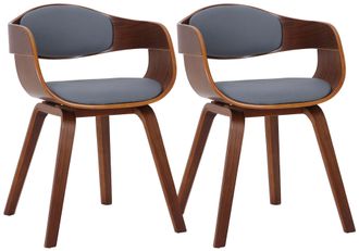 Clp Clp - Set De 2 Sillas De Sal&oacute;n Kingston En Polipiel Nogal/gris