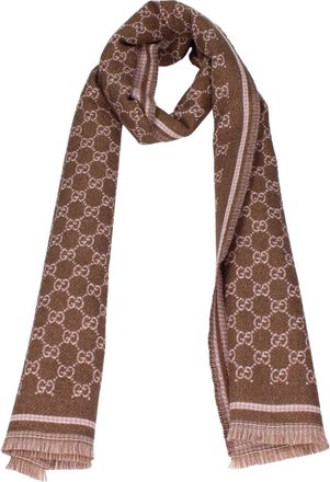 Gucci Donnas Sciarpe Lana Marrone/Rosa