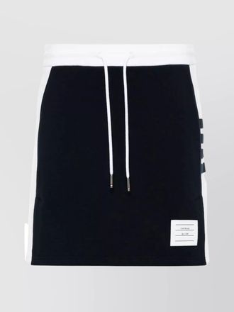 Thom Browne cotton color-block midi fitted skirt