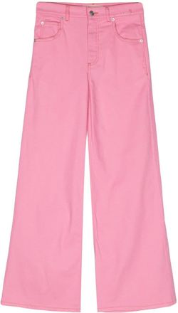 Marni high-rise wide-leg jeans - women - Cotton/Calf Leather/Elastane - 40 - Pink