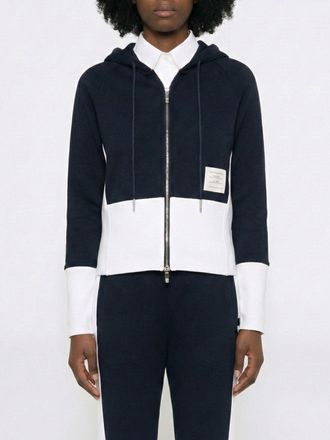 Thom Browne Felpa con cappuccio e zip in cotone Thom Browne