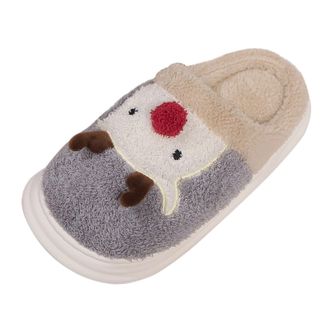 Generic Sock Monkey Slippers for Women Size 9 Womens Spring Autumn and Winter Indoor Non Thick Warm Cute Cotton Plush Big Size Cotton Slippers (Grey, 4.5)