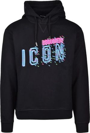 Dsquared2 Felpa con cappuccio - Heren - Hoodies - Zwart - L - Katoen - Hoodies & sweatvesten