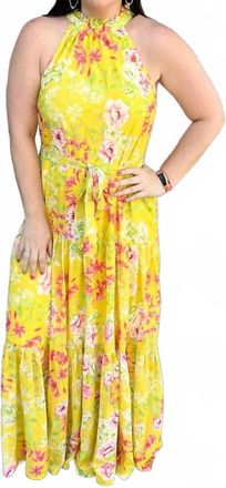 Flying Tomato Ibiza Printed Maxi Dress In Yellow