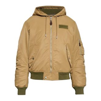 Alexander McQueen Jassen, Heren, Bruin, XL, Nylon, Hooded Nylon Jacket