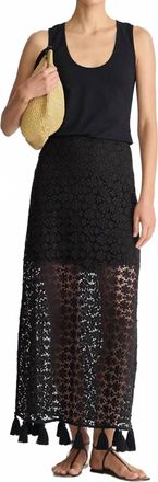 Apiece Apart Valeska Tassel Column Skirt In Black
