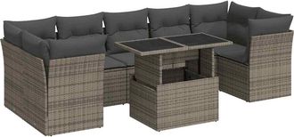 vidaXL Vidaxl - Set Divano Da Giardino 8 Pz Con Cuscini Grigio In Polyrattan