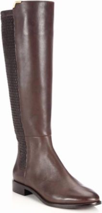 Cole Haan Womens Leather Stretchy Tall Boots In Brown