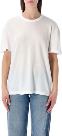 James Perse Crepe Oversized SS Tee - Dames - T-shirts - Wit - M - Katoen - Tops