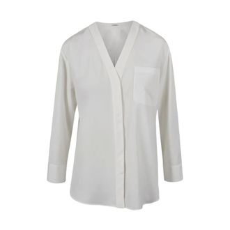 Max Mara Overhemden, Dames, Wit, L, Katoen, Chicca Cotton Poplin Shirt