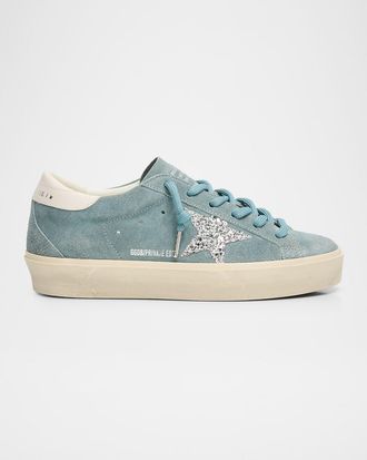 Golden Goose Hi Star Suede Glitter Low-Top Sneakers