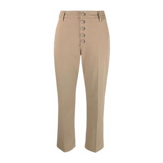Dondup Nima Cropped Broeken - Dames - Vrijetijds broeken - Grijs - W27 - Katoen - Broeken