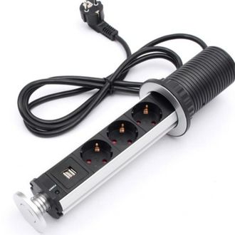 OEM Toma De Corriente Extensible Para Mesa Y Sillas De Cocina Con Indicador Led Y Enchufe De Encimera