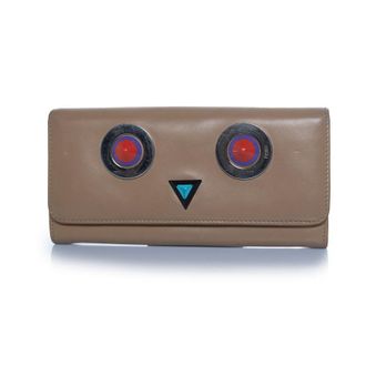 Fendi Fendi Hypnotize portemonnee van beige kalfsleer met dubbele vouw
