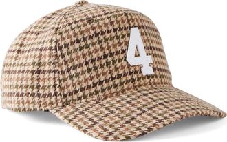 Cotton On Mens 5 Panel Hat in Brown Houndstooth 4 at Nordstrom