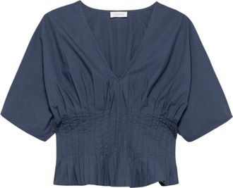 Alchemist Pien Top - Dames - Blouses - Blauw - L - Katoen - Overhemden