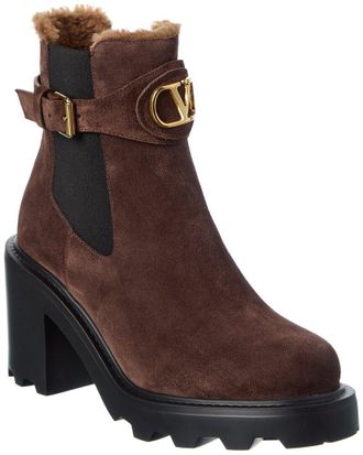 Valentino Vlogo Signature Suede Boot