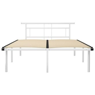 Berkfield Home Elegant Bed Frame White Metal 140x200 cm