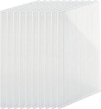 Relaxdays Relaxdays Set De 10 Placas Alveolares, Policarbonato 6 Mm, Para Invernadero, 121 X 60,5 Cm, Transparentes