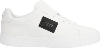 Philipp Plein Schoenen, unisex, Wit, 35 EU, Leer, Lo-Top Sneakers Placca