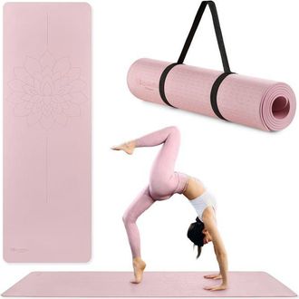 OEM Esterilla De Yoga Fitness Tpe 6mm Alineaci&oacute;n Correa De Transporte Dim 183x61cm Rosa