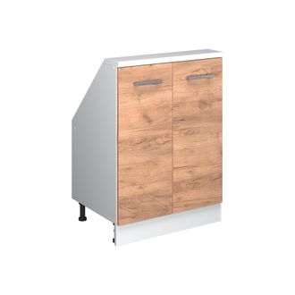 Vicco Armario De Cocina Para Techo Inclinado R-line, Oro Potencia Roble/blanco, 60 Cm Con 2 Puertas, Vicco