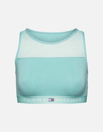 Tommy Hilfiger Womens Sheer Flex Cotton Bralette, Pool Blue - Size: 10/8/10