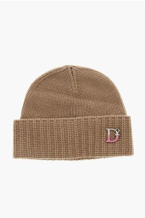 Dsquared2 Solid Beanie With Metal Monogram size One Size