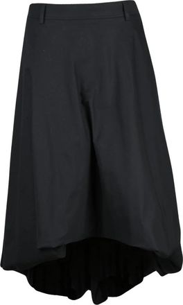 Moschino Asymmetrische Gerokte Rok - Dames - Midirokken - Zwart - L - Katoen - Rokken