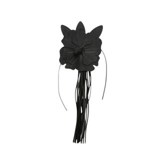 Pinko Pinko - Leren sleutelhanger met bloemmotief - Dames - Accessoires - Zwart - Maat: ONE Size Leer